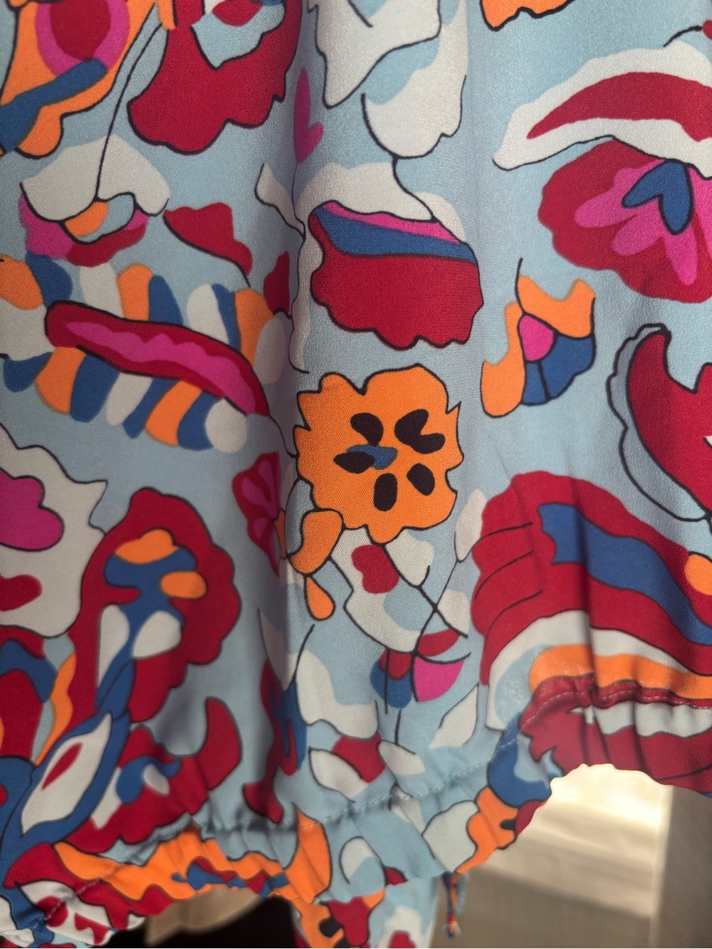 cupcakes & cashmere Sky Blue Multicolor Abstract Floral Button Blouse - Picture 5 of 5
